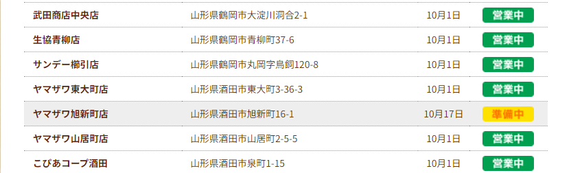 あじまん店舗情報　2024